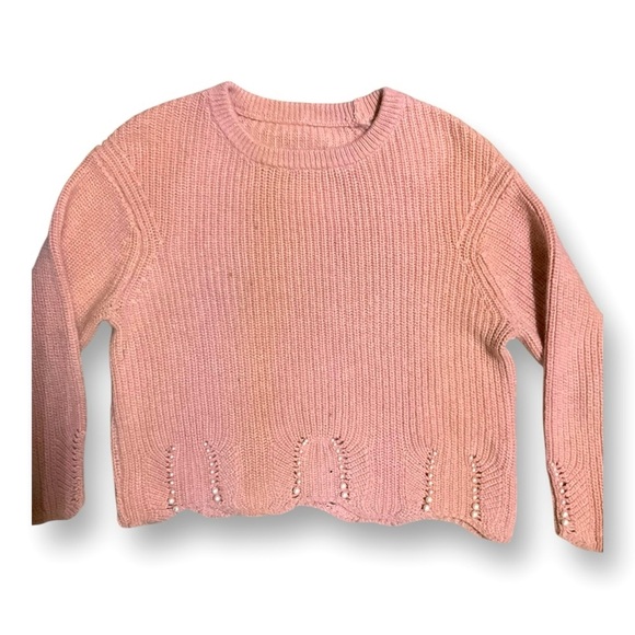 Woman’s Knit Beaded Crewneck Cropped Sweater Size Small‎ - Picture 2 of 6